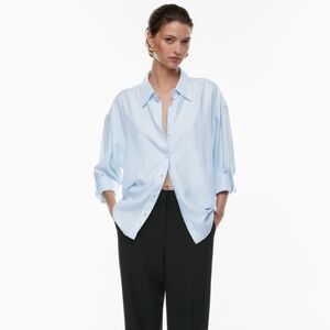 Aritzia Babaton Archive Shirt Size XS Blue Stripe